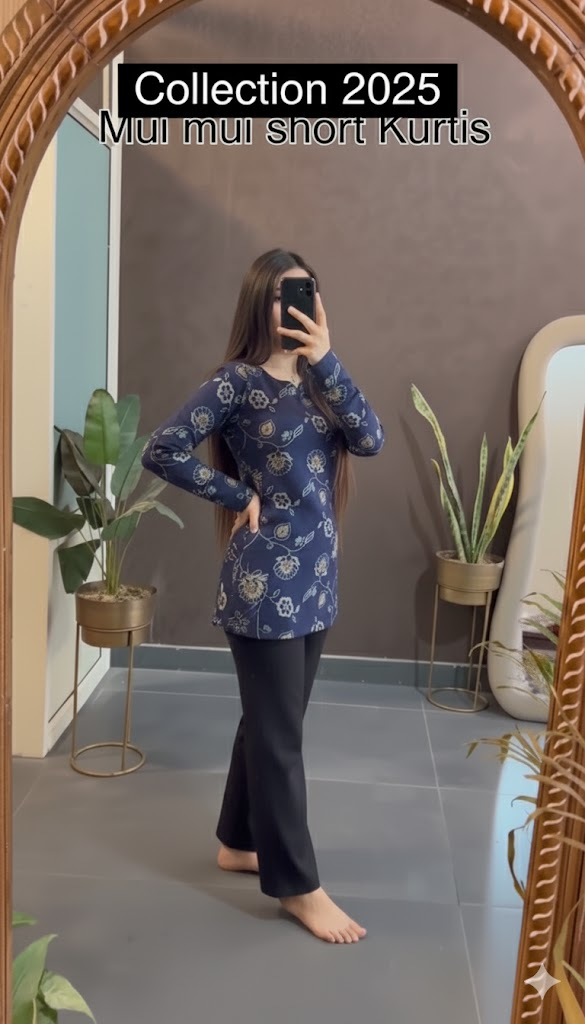 Mul mul short Blue Kurtis summer friendly Kurtis