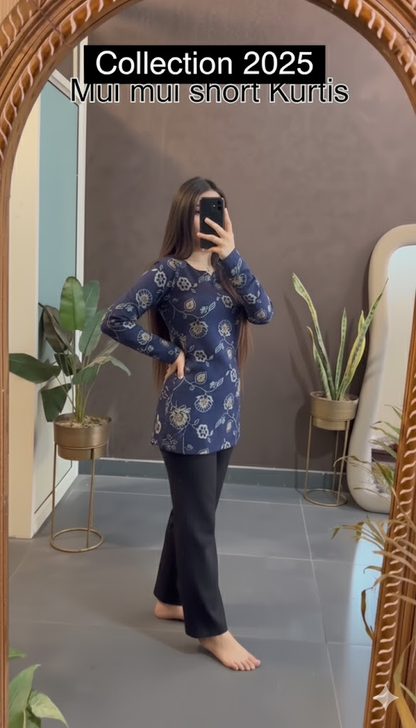 Mul mul short Blue Kurtis summer friendly Kurtis
