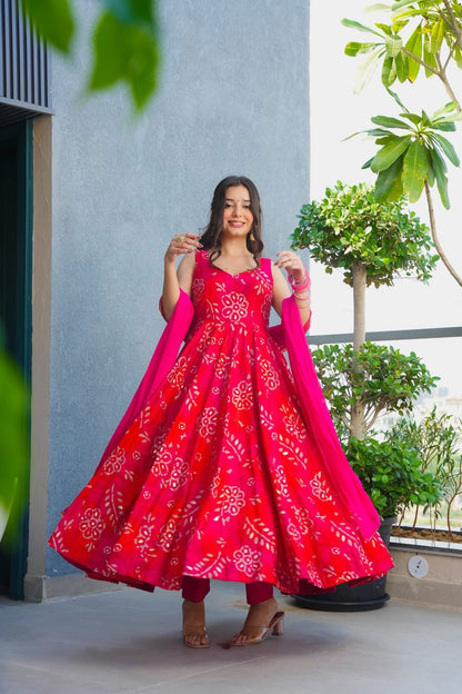 Rani Noor Muslin Anarkali Suit Set