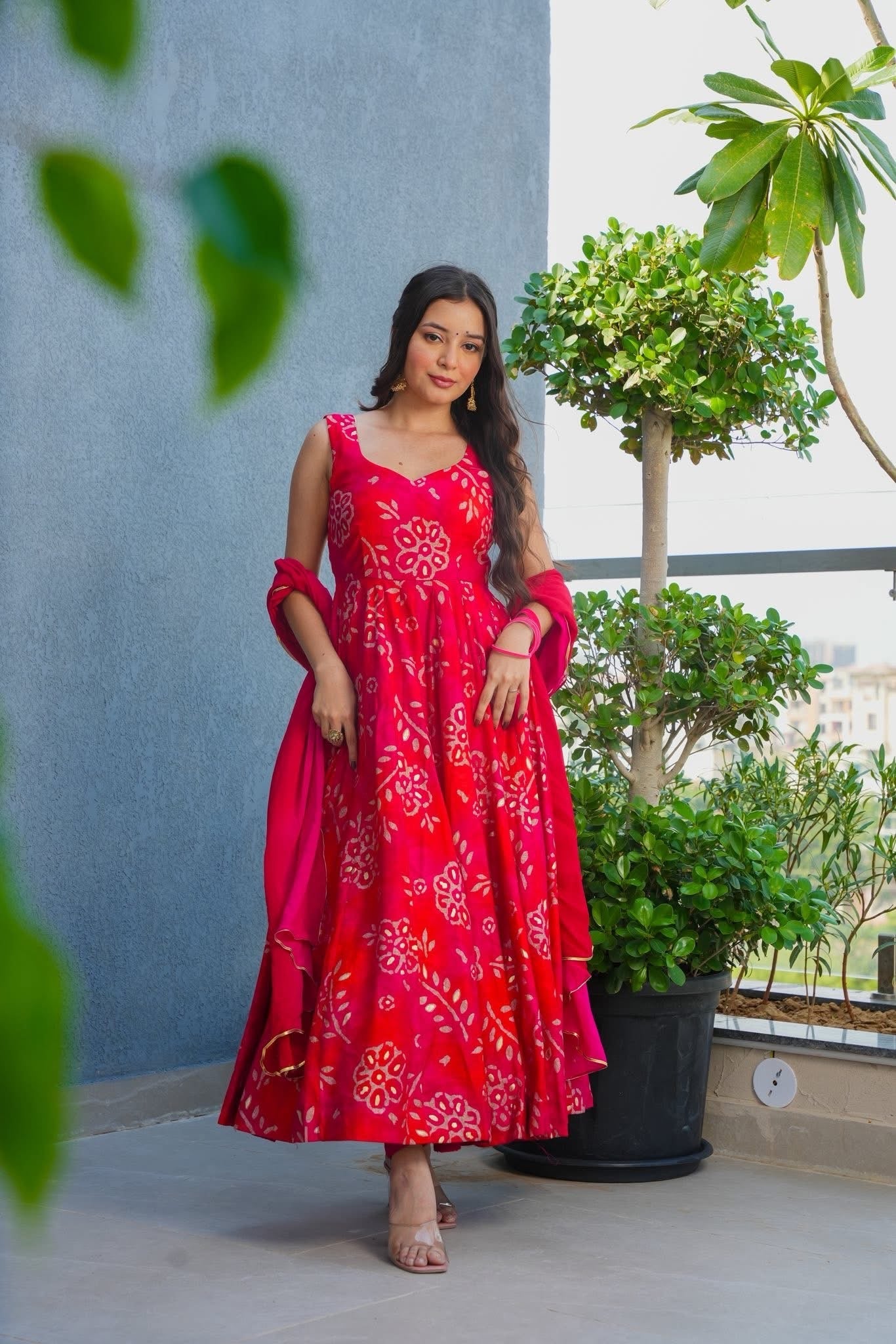 Rani Noor Muslin Anarkali Suit Set