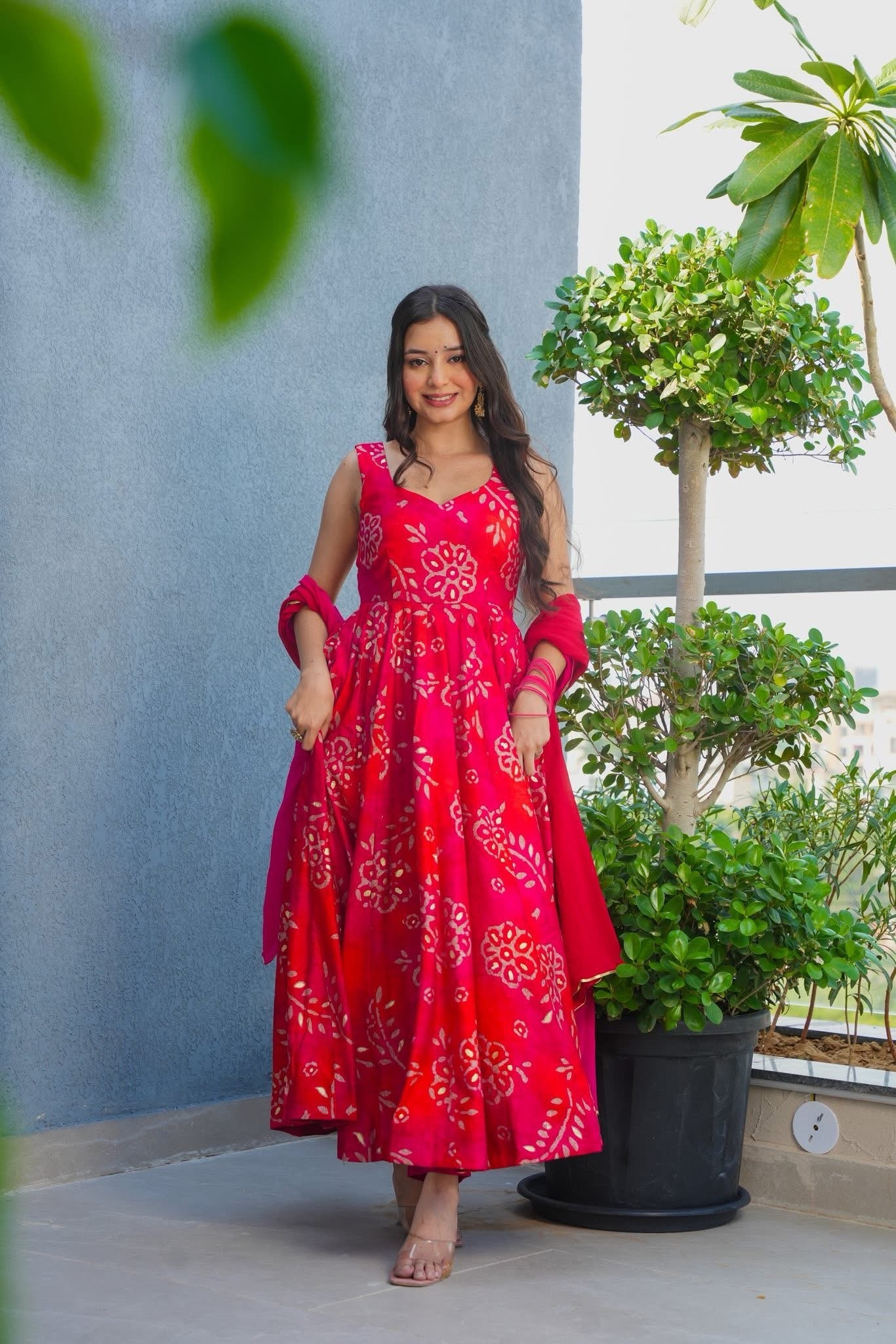 Rani Noor Muslin Anarkali Suit Set