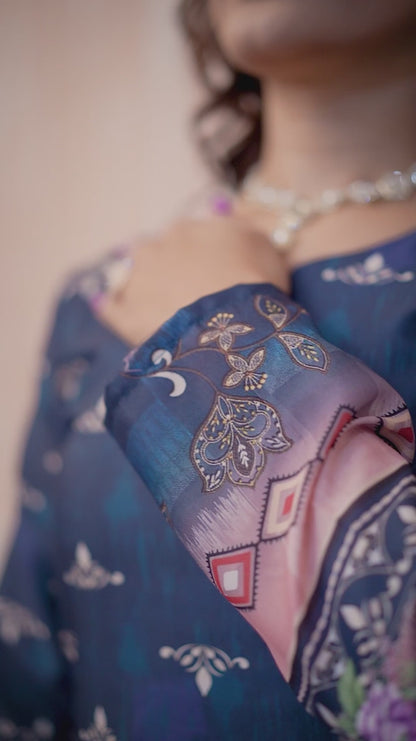 Foral Printed Short Cotton Kurtis in Full Sleeves