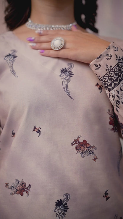 Kofta Cream New Printed Short kurtis